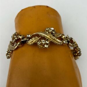 Gold-Tone Swarovski-Style Crystal Twist Bracelet